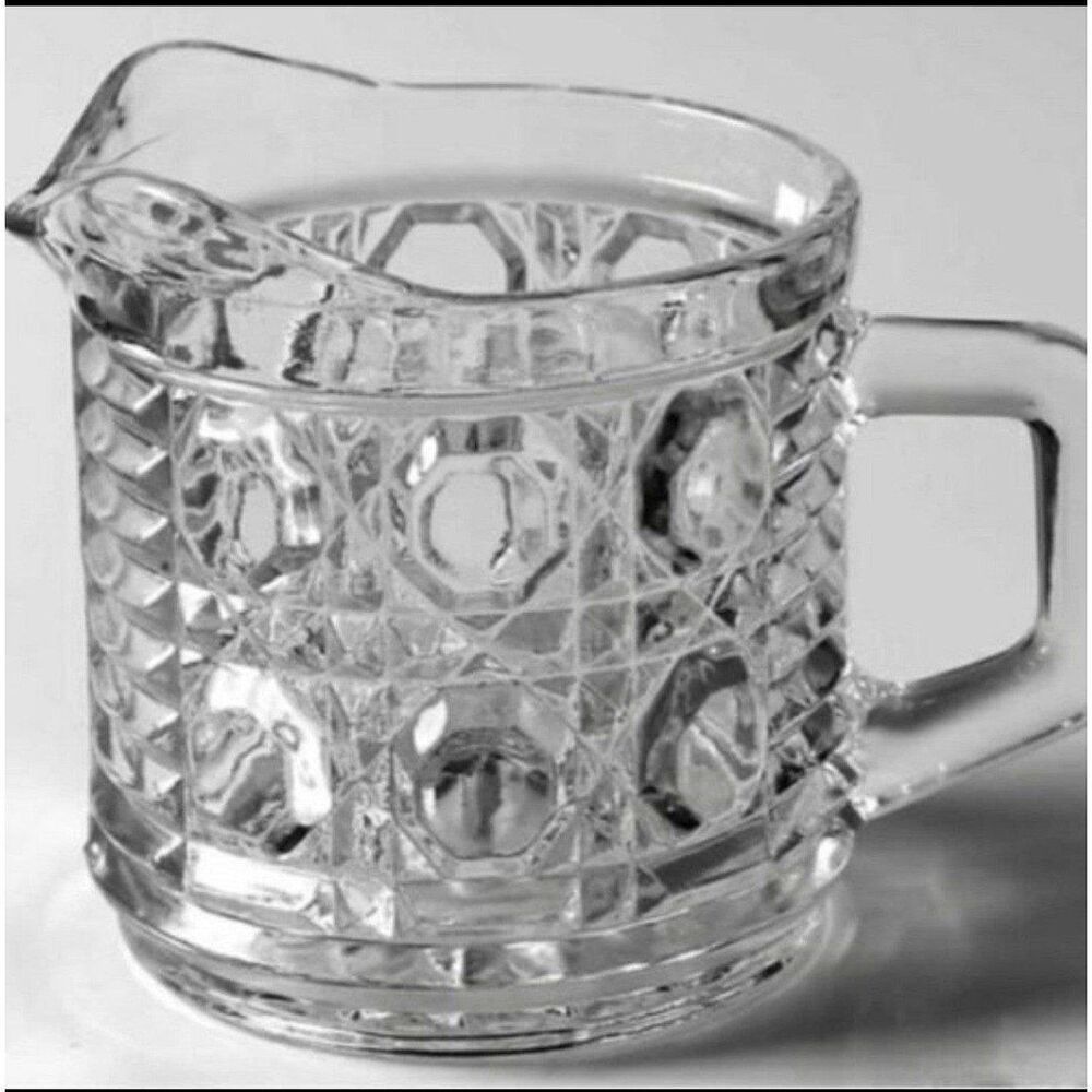 Vintage 1970s Federal Glass Clear Windsor Button 3-1/4" Creamer Pitcher 8oz - Picture 5 of 6